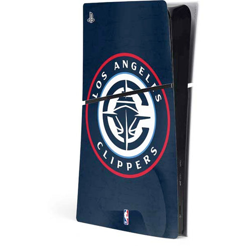 NBA Los Angeles Clippers Distressed Blue PS5 Slim Digital Edition Console Skin